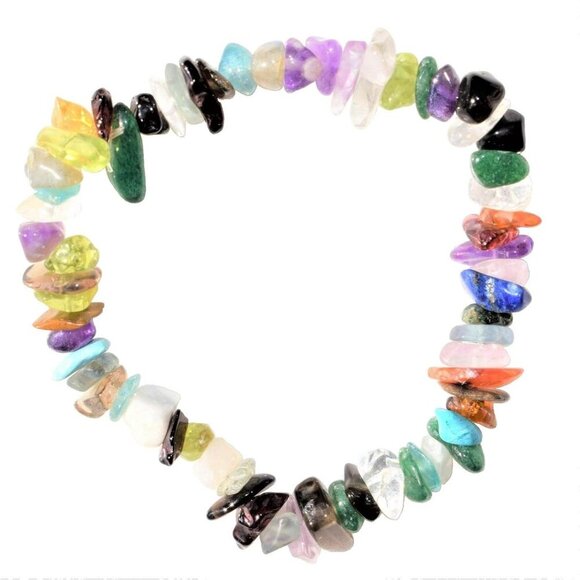 Charged Premium Natural Crystal Chip Bead Bracelet + Moroccan Selenite Charging - Picture 1 of 5